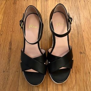 JCrew black espadrilles wedges 6.5